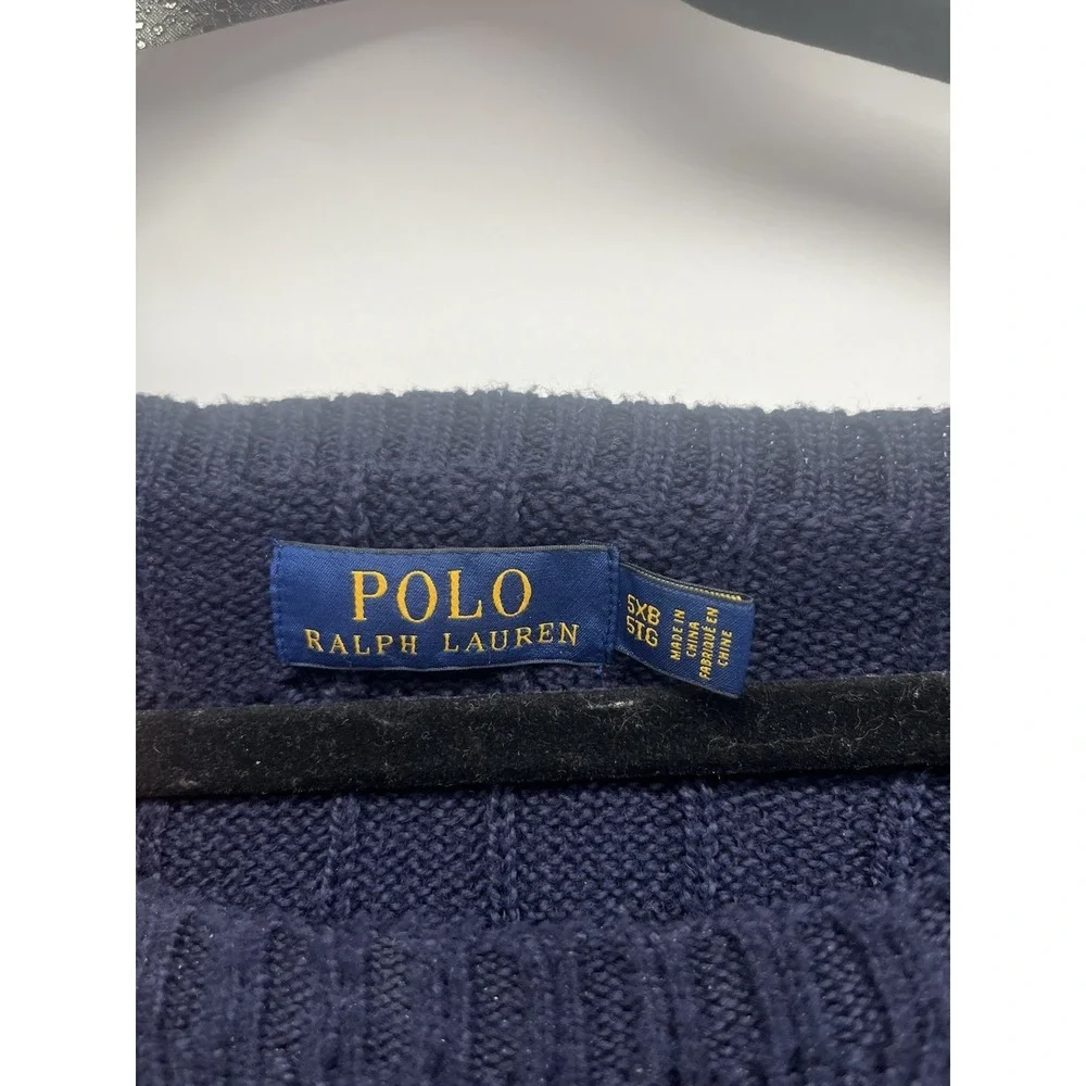 Polo Ralph Lauren Men's 5X Navy Cable‎ Knit Sweater Pony Logo